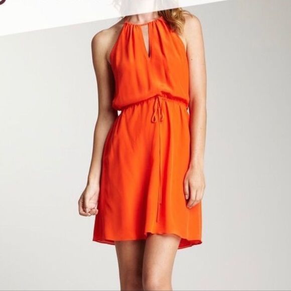 Rebecca Taylor Silk Keyhole Cami Dress in Orange 4 - Picture 2 of 13